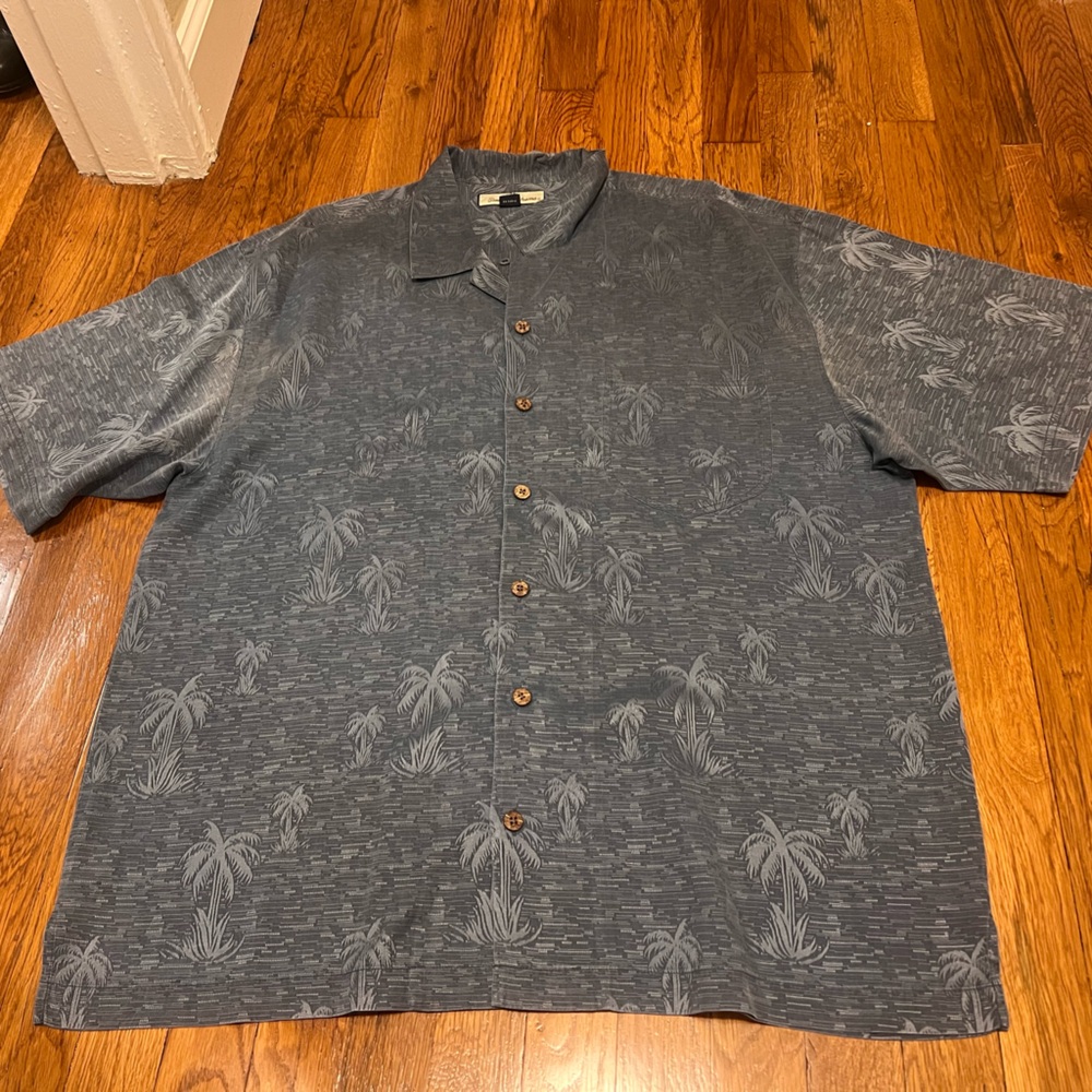Tommy Bahama Blue Slate Shirt with Palm Design